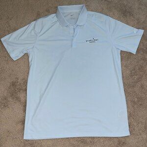 Nike Men Golf Polo White Shirt Size Large Short Sleeve Relax Cool Cotton Button